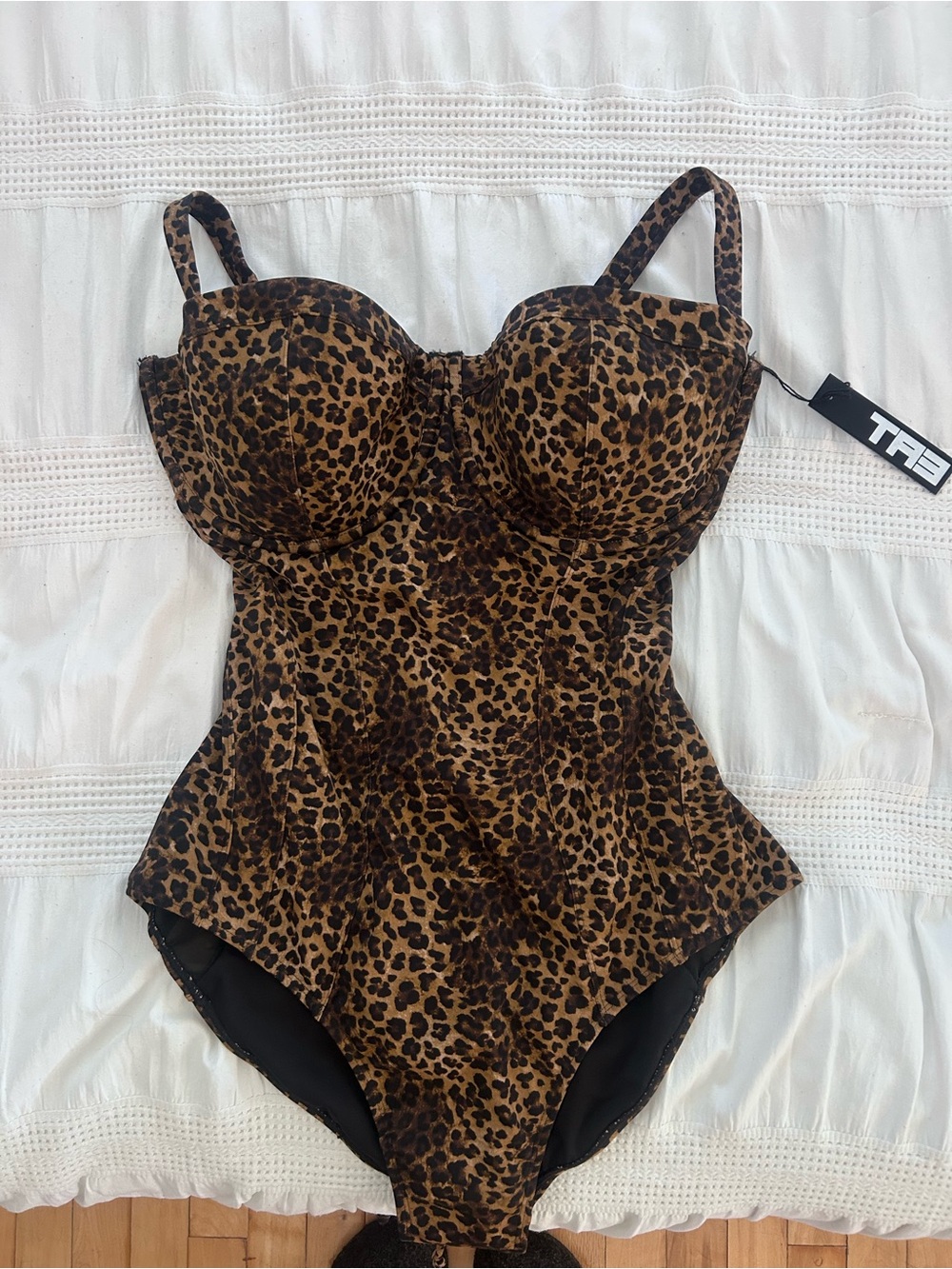 TA3 Leopard Print One-Piece Swimsuit - Brown